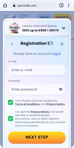 Casinolab Log in to your account