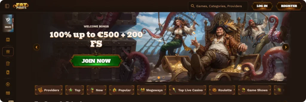 Fat Pirate casino home