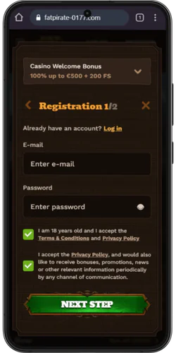 Fat Pirate Create an account