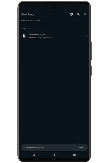 Download progress screen showing APK file download