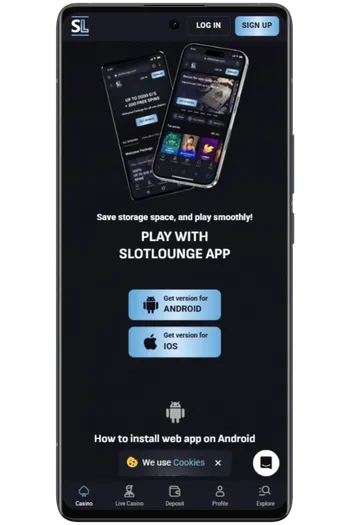 Platform selection screen with Android and iOS options