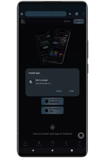 Installation screen with permission requests